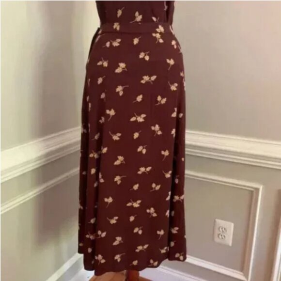 Liz Claiborne Vintage Leaf Print Maxi Skirt Small Petite - Picture 1 of 10